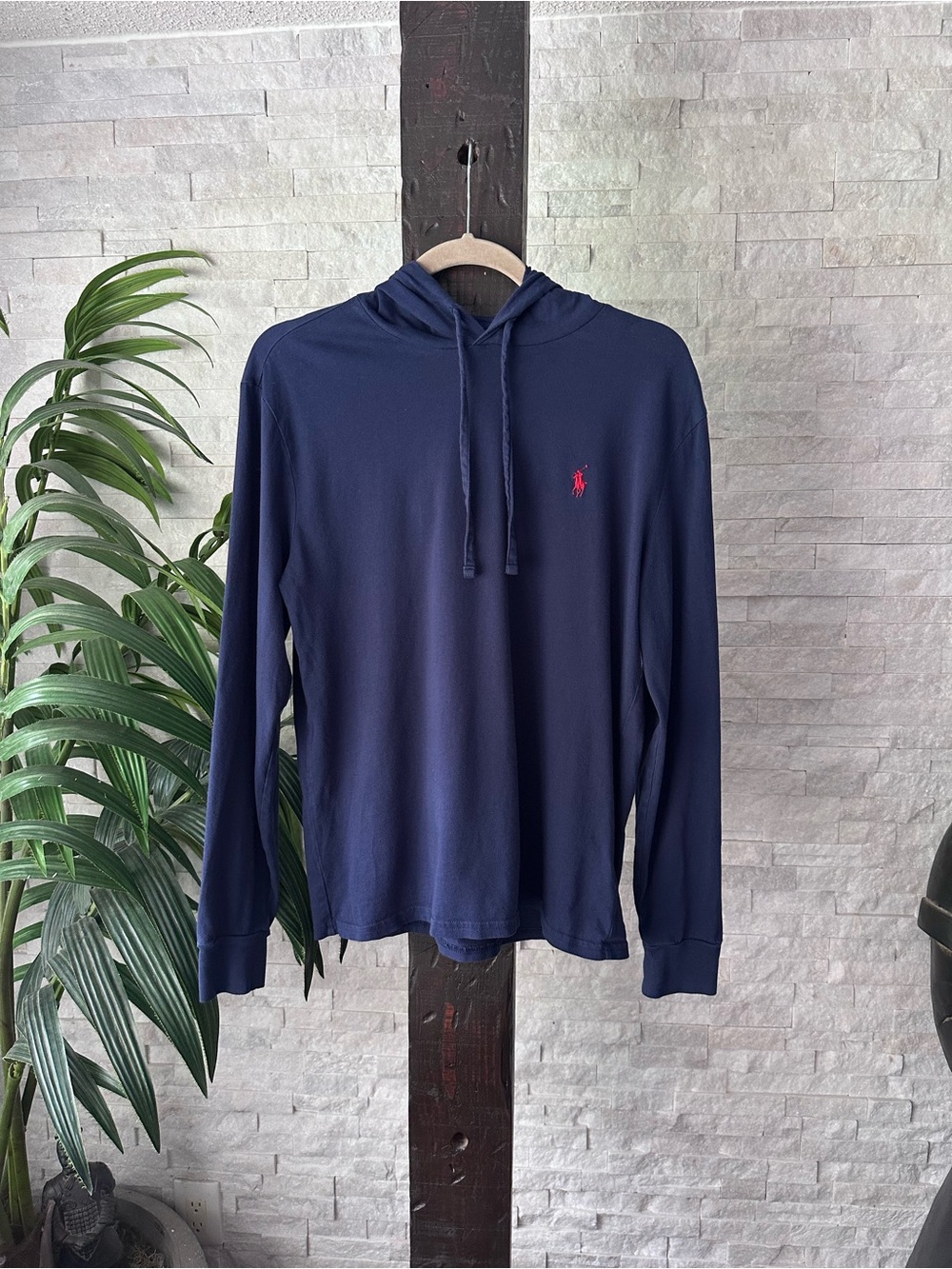 Polo Ralph Lauren Cotton Hooded Long-Sleeve Shirt with Red Pony Logo Boy S
